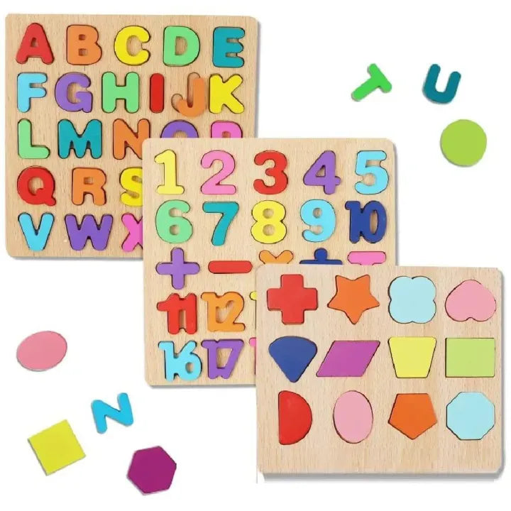 Educational Learning Toy Letters Numbers Alphabet Wooden Puzzle Wooden Matching Game Kids Puzzle Wooden Board