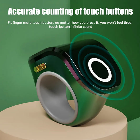 18mm/0.71in Smart Tasbih Tally Counter for Muslims Zikr Ring Digital Tasbeeh 5 Prayer Time Vibration Reminder Waterproof